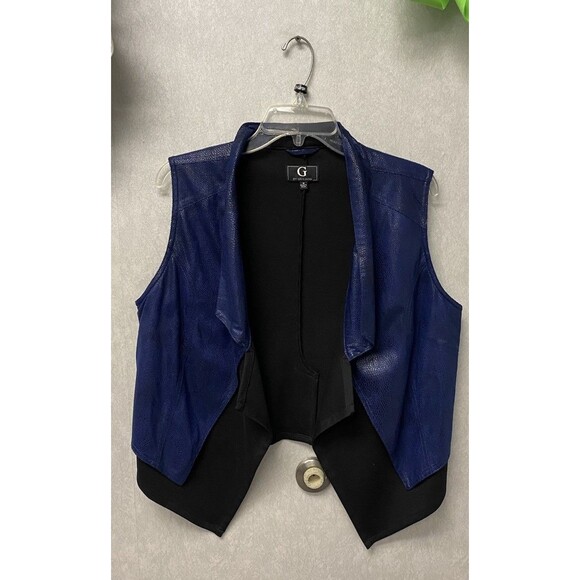 Tops - G. By Giuliana Blue Snakeskin Look Vest Size Medium